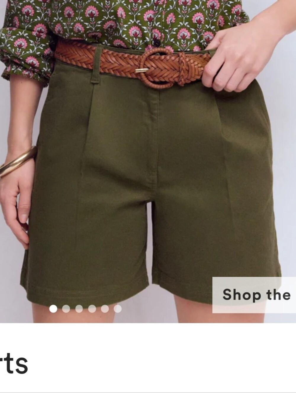 Boden Linen Olive Green Chino Shorts